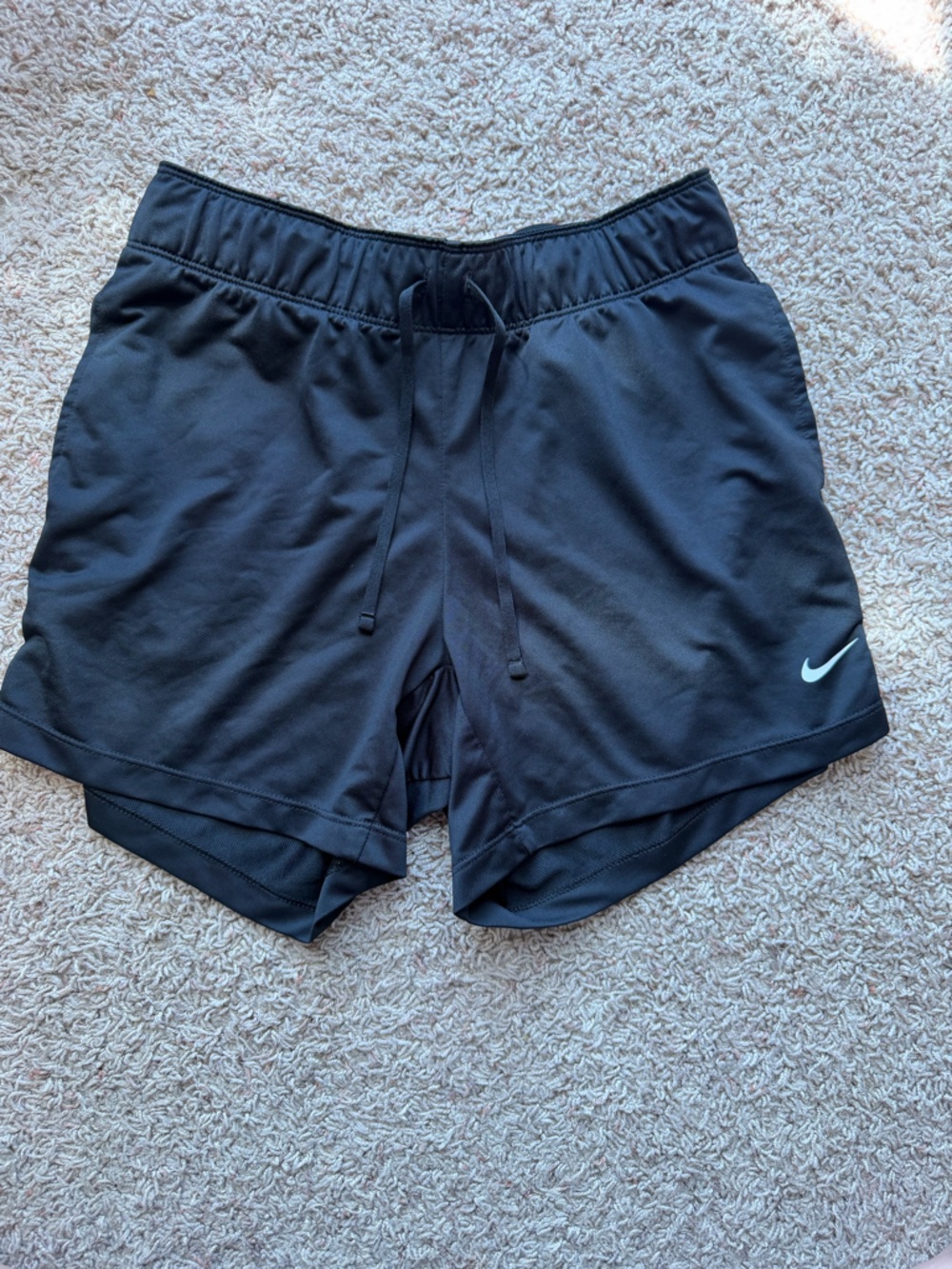 Nike Black Dri-FIT Performance Shorts with White Swoosh